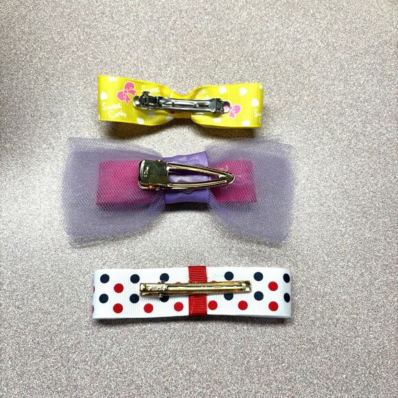 Handmade Set of Three Small Hair Bows - Picture 2 of 5